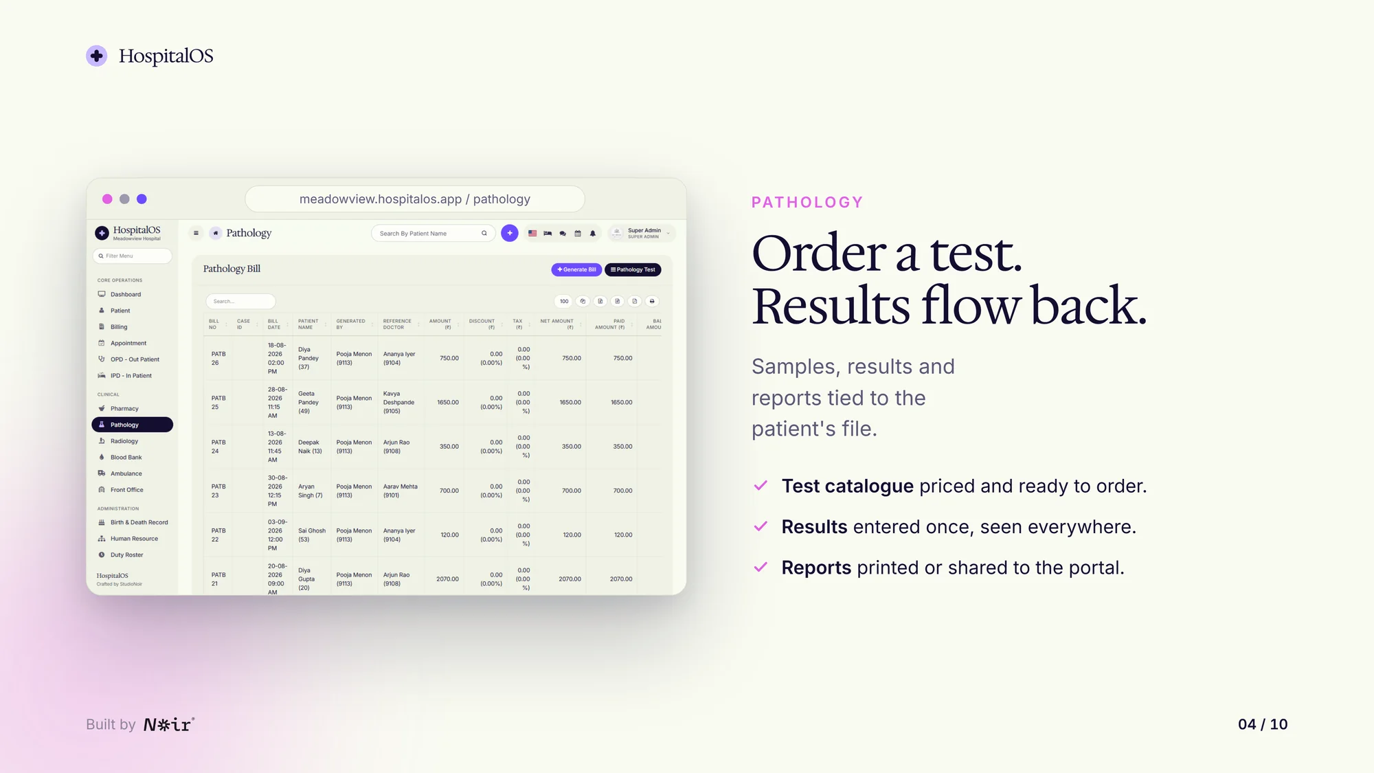 HospitalOS: Pathology, with demo data