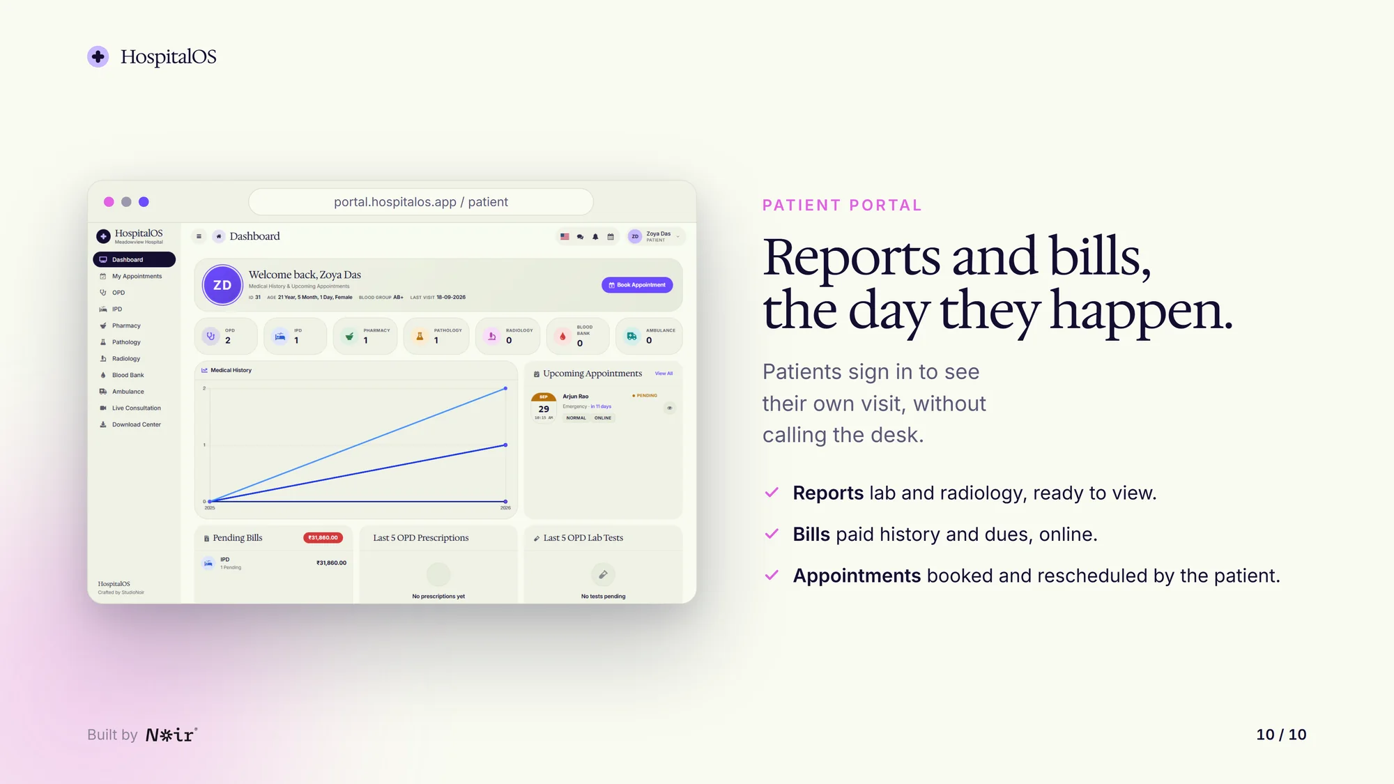 HospitalOS: Patient portal, with demo data